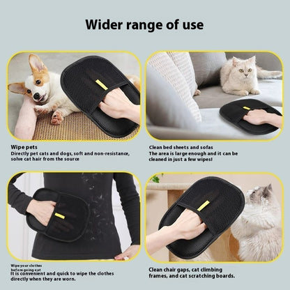 Pet Hair Remover Mitt Gloves Dog Cat With Long Short Curly Hair