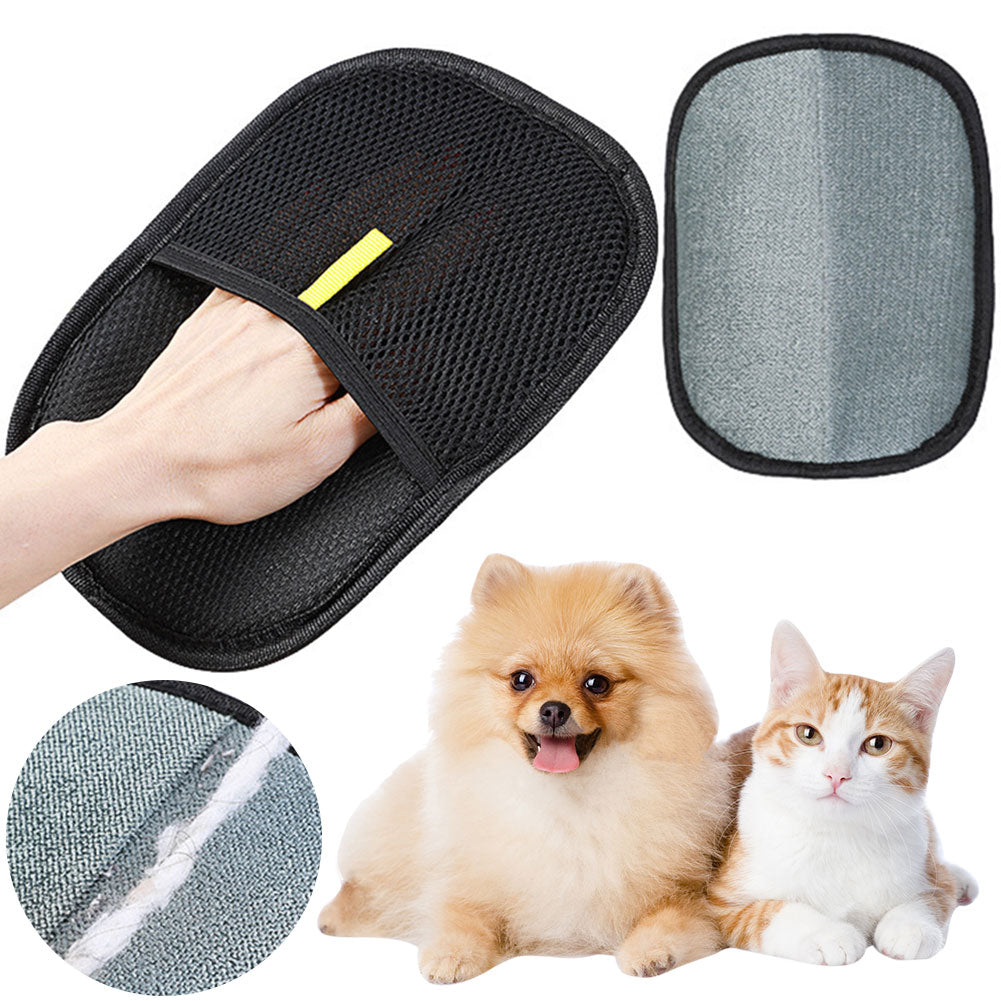 Pet Hair Remover Mitt Gloves Dog Cat With Long Short Curly Hair