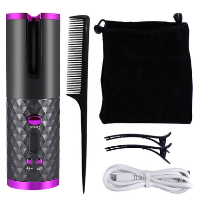 Rechargeable Automatic Hair Curler Women Portable Hair Curling Iron LCD Display