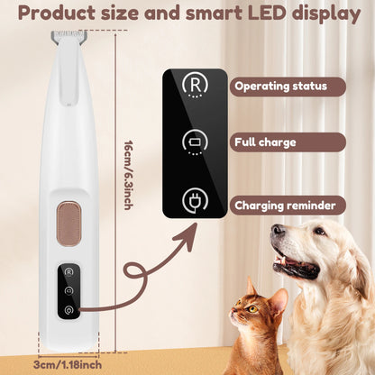 Pets Dog & Cat Paw Trimmer With LED Light Fully Waterproof