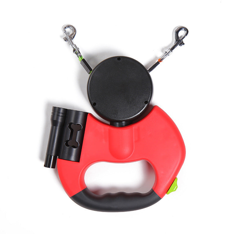 Retractable Dog Leash For Reflective Dual Pets Leash Lead 360 Swivel