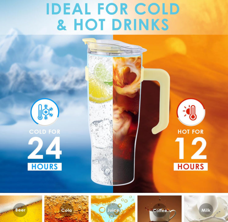 Ochapa 40 Oz Tumbler With Handle Straw Lid Insulated Vacuum